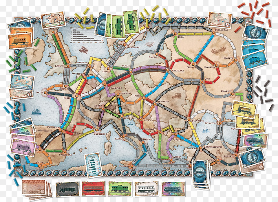 Europe My Favorite Map Ticket To Ride, Chart, Plot, Diagram, Plan Free Transparent Png