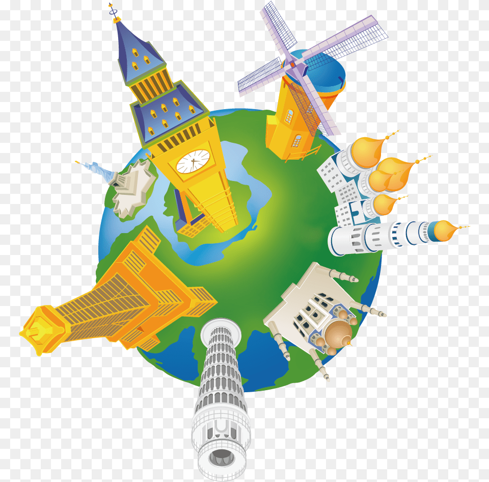 Europe Travel Clip Art Travel Vector, Outdoors, Windmill, Architecture, Building Free Png