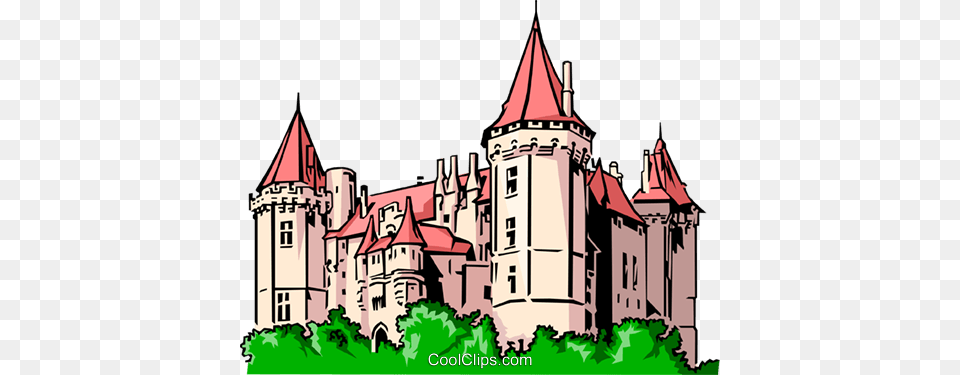 European Castle Royalty Vector Clip Art Illustration, Architecture, Building, Fortress, Tower Free Transparent Png