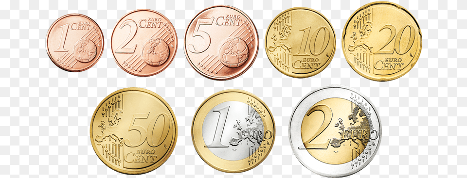 European Central Bank Euro Coins, Coin, Money, Accessories, Jewelry Free Png