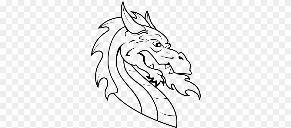 European Dragon Head Coloring Pages Imagenes De Dragon Para Dibujar, Gray Png Image