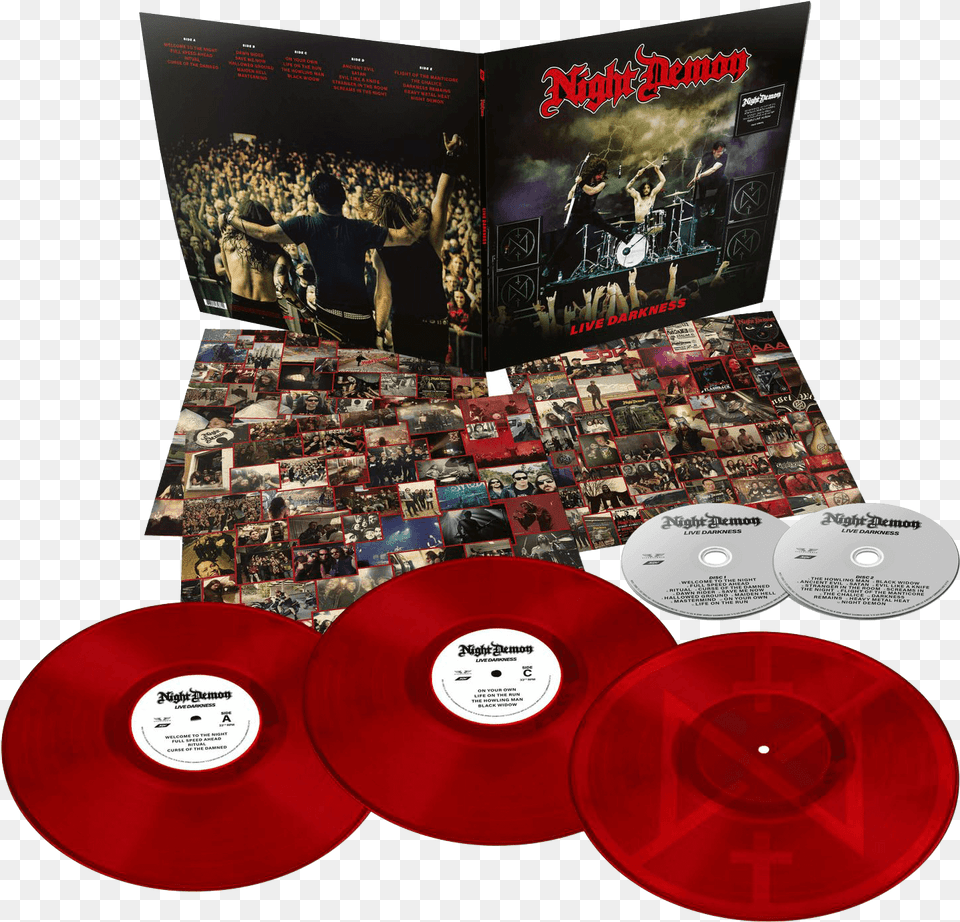 European Import Version Triple Lp In Redsmoke Night Demon Live Darkness, Adult, Male, Man, Person Free Transparent Png