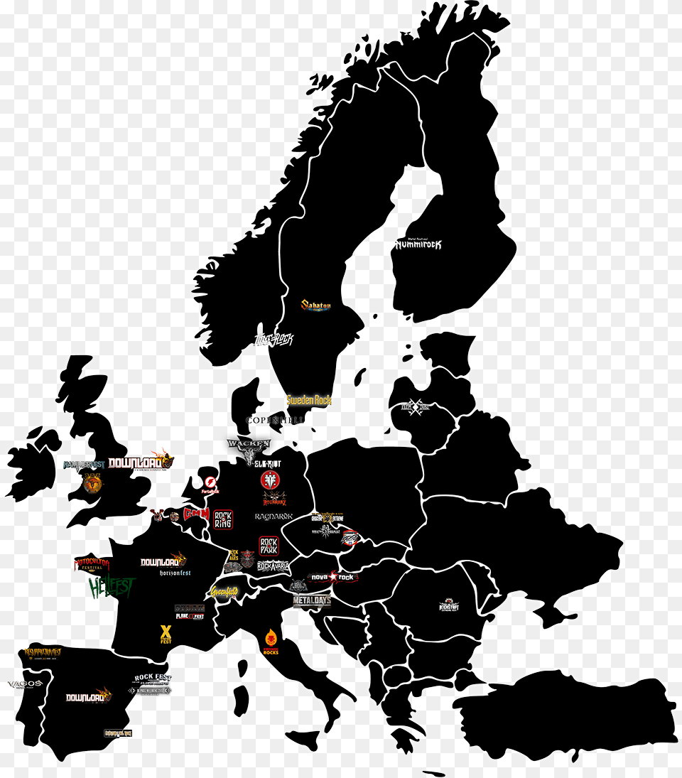 European Map Of Festivals In Europe Map Clip Art, Chart, Plot, Atlas, Diagram Png