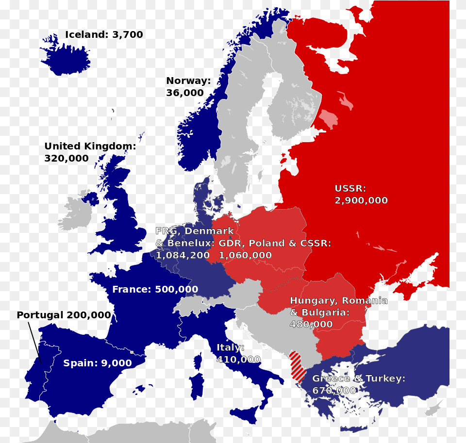 European Nato And Warsaw Pact Forces Nato Of The Cold War, Chart, Map, Plot, Atlas Free Transparent Png