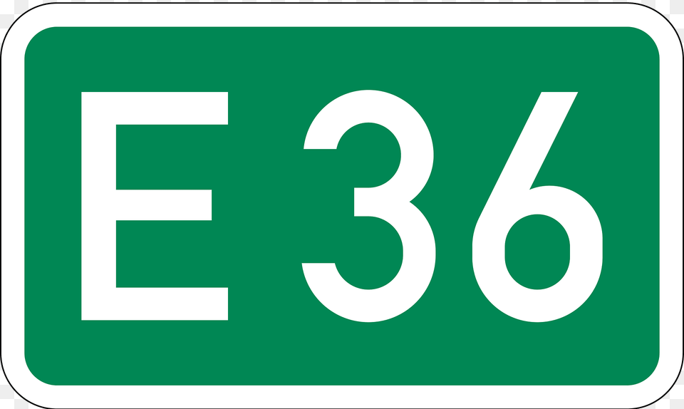European Road Number Sign E 36 Clipart, Symbol, First Aid, Text Free Png Download