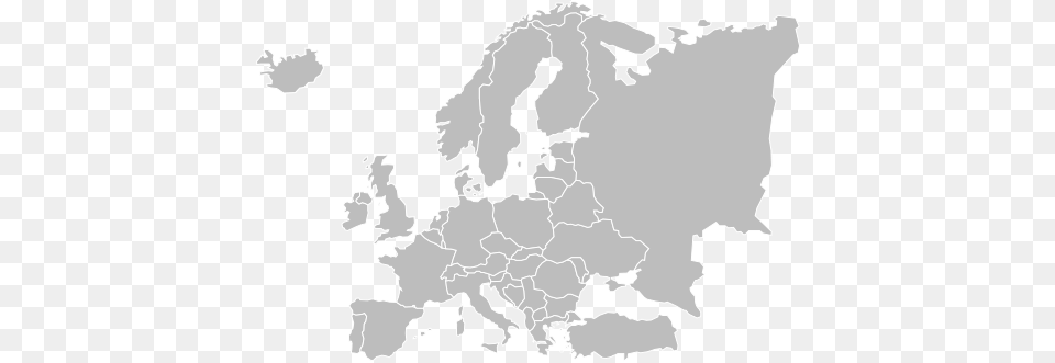 Europes Main Landforms Europe Map Black, Chart, Plot, Atlas, Diagram Png