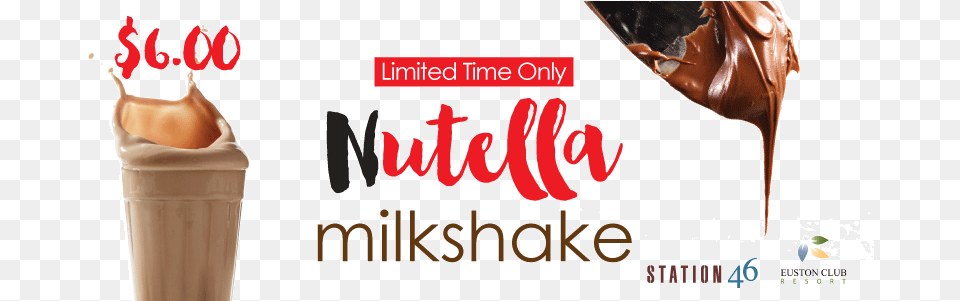 Euston Club Station46 Nutella Milkshake, Cream, Dessert, Food, Ice Cream Free Png Download
