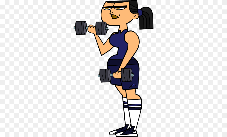 Eva Lifting Weights Total Drama Island Eva, Face, Head, Person Free Transparent Png