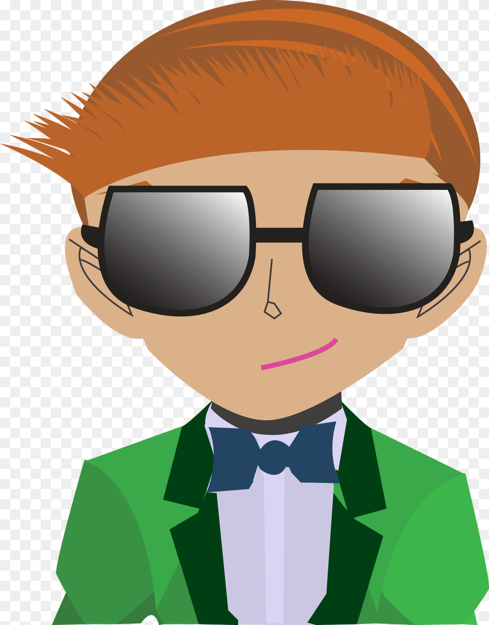 Evan Smiling While Wearing Sunglasses Wear Sunglasses Cartoon, Accessories, Tie, Glasses, Formal Wear Free Transparent Png