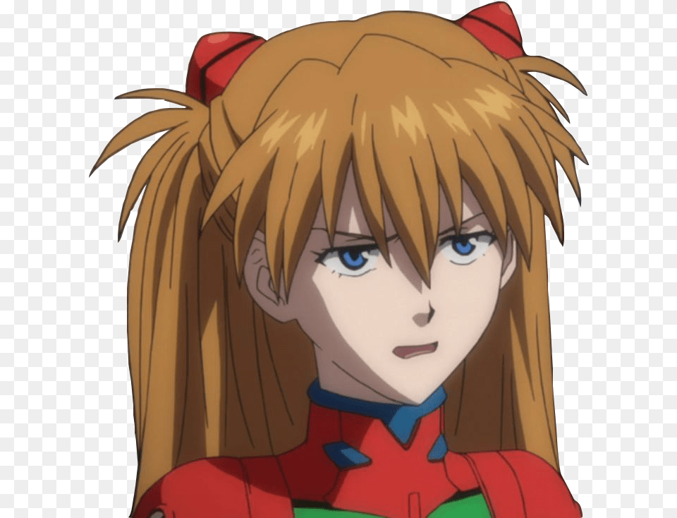 Evangelion Asuka Face, Person, Anime, Head, Book Png Image