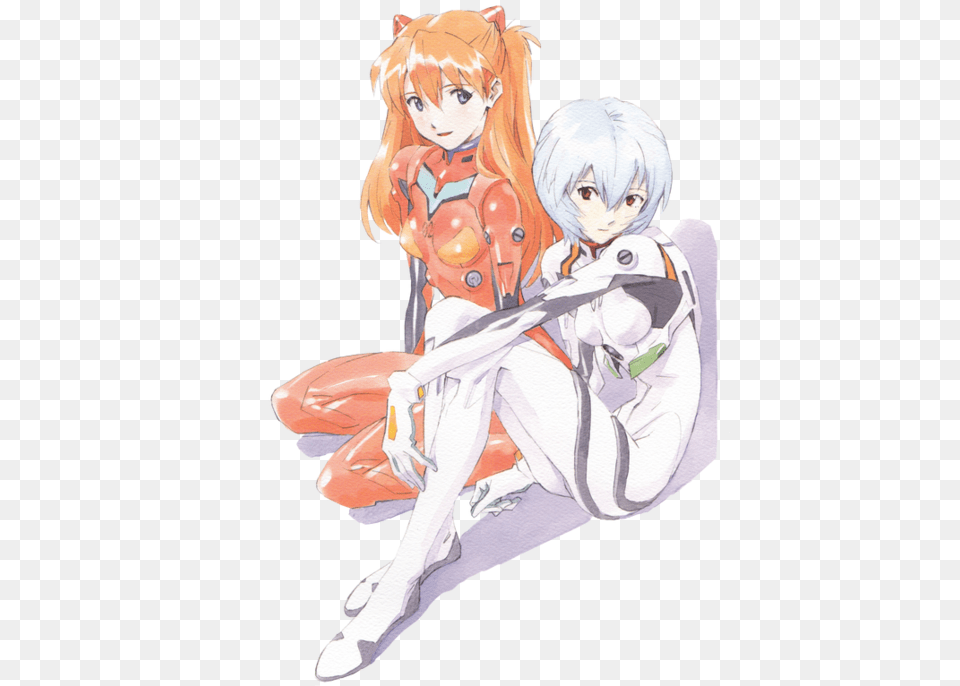 Evangelion Rei Ayanami And Transparent Asuka And Rei Evangelion, Book, Comics, Publication, Manga Free Png Download