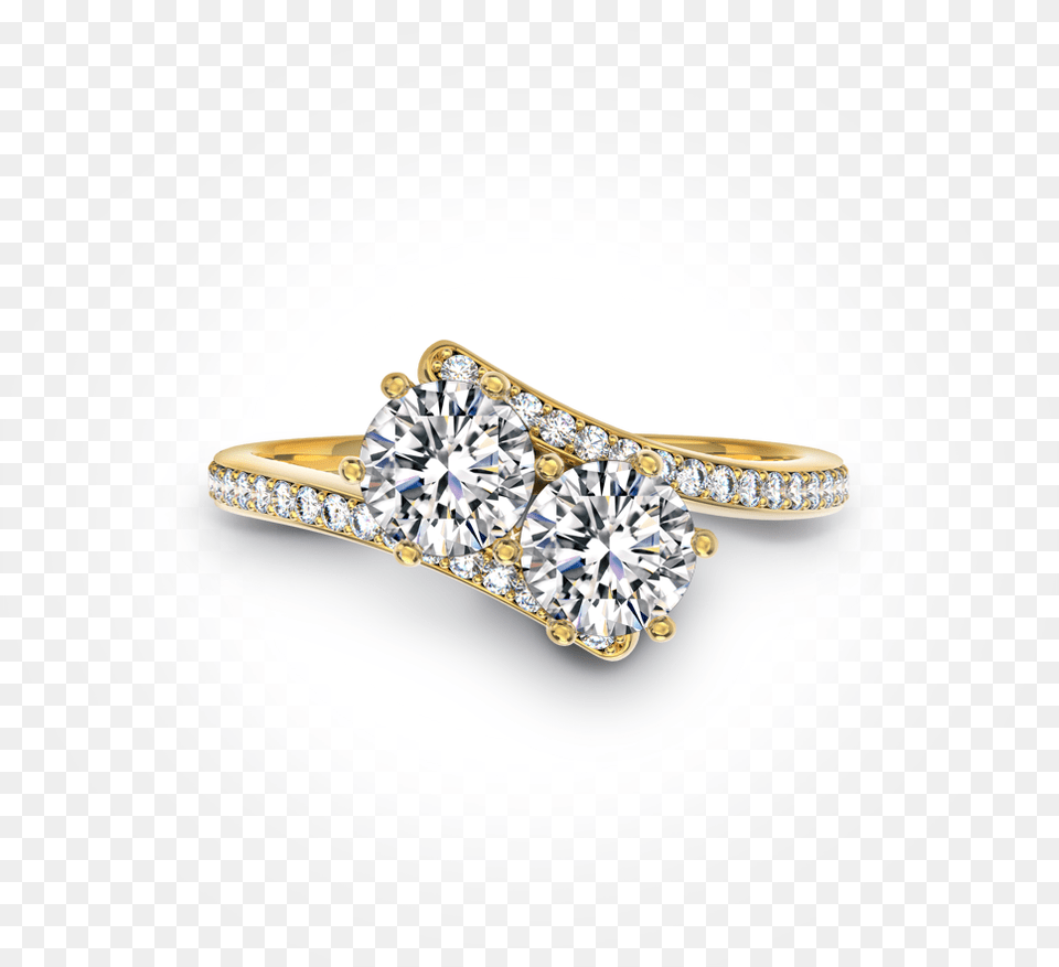 Ever Us Two Stone Diamond Ring Forevermark Ever Us Yellow Gold Two Stone Diamond Ring, Accessories, Gemstone, Jewelry Free Transparent Png