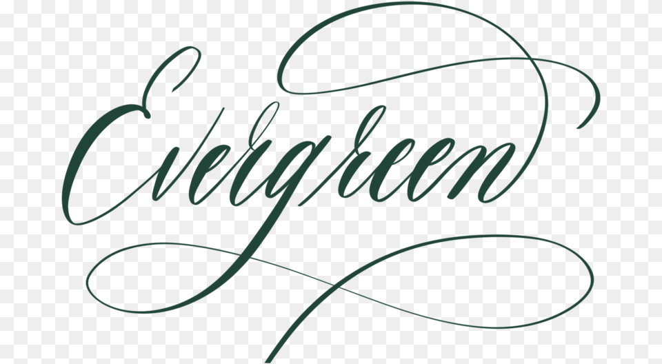 Evergreen In Calligraphy Calligraphy, Handwriting, Text, Bow, Weapon Free Png