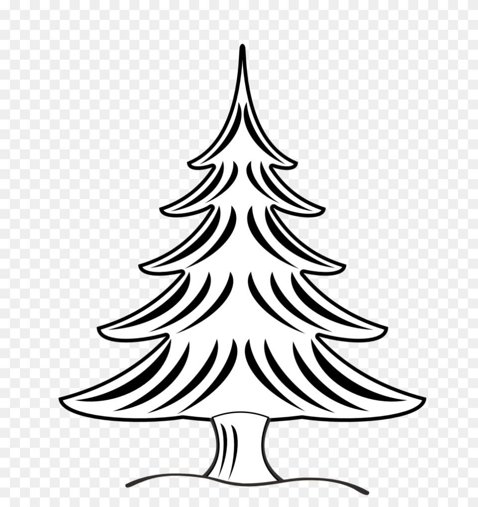 Evergreen Tree Clipart Black And White, Stencil, Christmas, Christmas Decorations, Festival Free Transparent Png