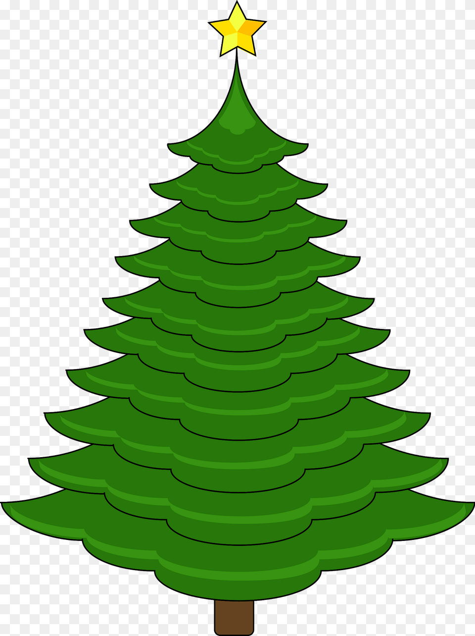 Evergreen Tree With A Star On Top Clipart, Plant, Fir, Green, Pine Free Png Download