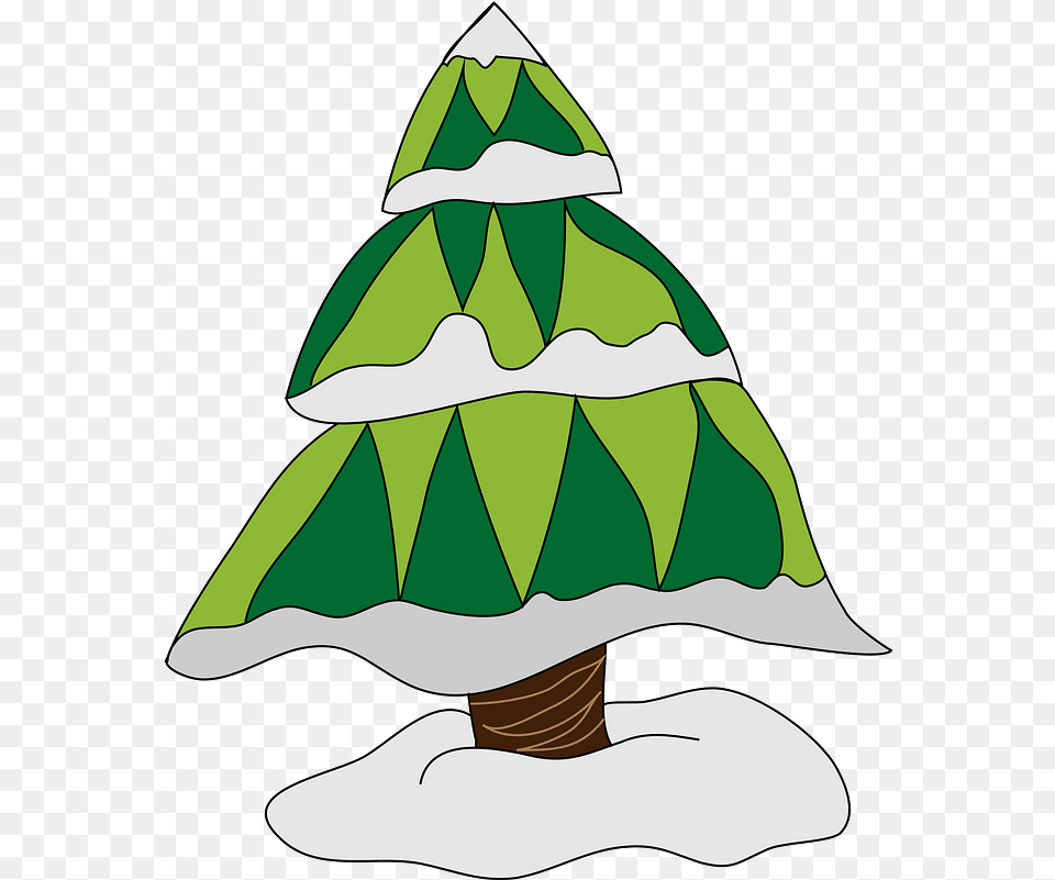 Evergreen Tree With Snow Clipart Winter Tree Cartoon, Animal, Fish, Sea Life, Shark Free Transparent Png