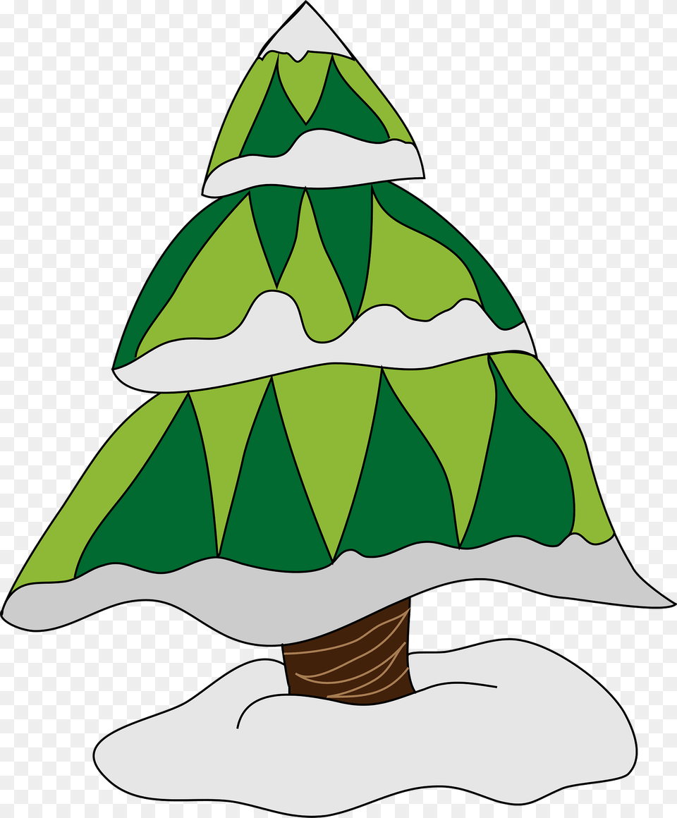 Evergreen Tree With Snow On The Branches Clipart, Animal, Fish, Sea Life, Shark Png Image