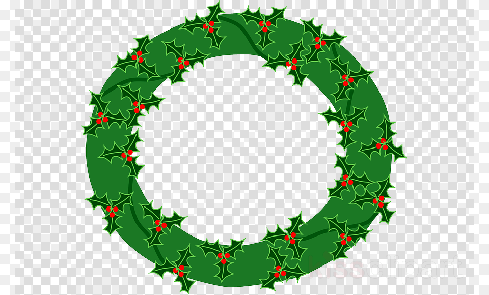 Evergreen Wreath Clipart Wreath Christmas Decoration Cocker Spaniel Oval Ornament, Green, Pattern Free Transparent Png