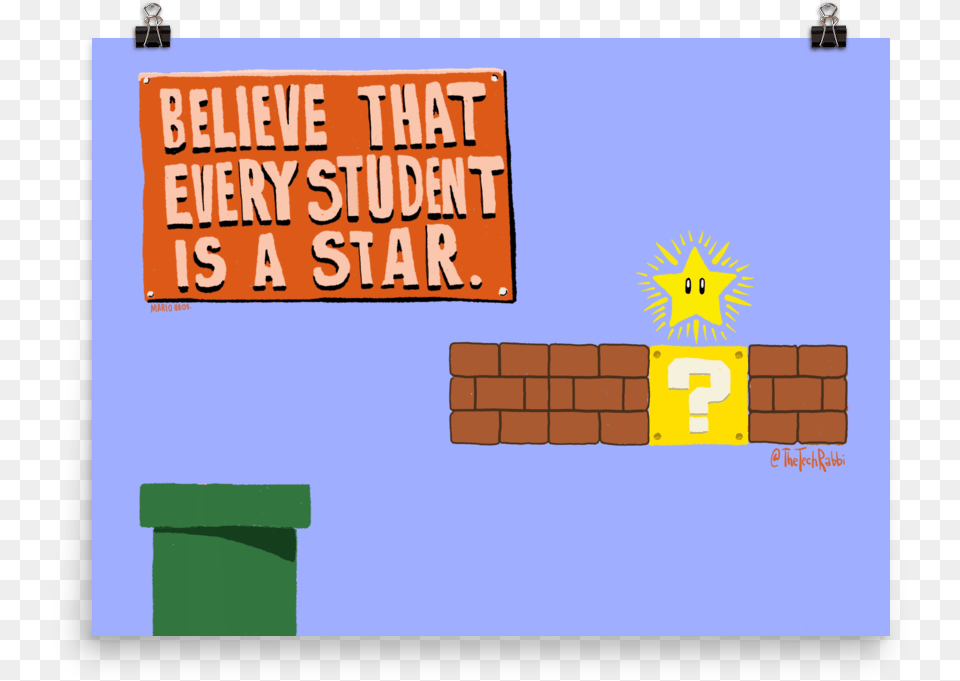Every Student Is A Star Poster U2014 The Tech Rabbi Mario, Brick, Game, Super Mario Free Png