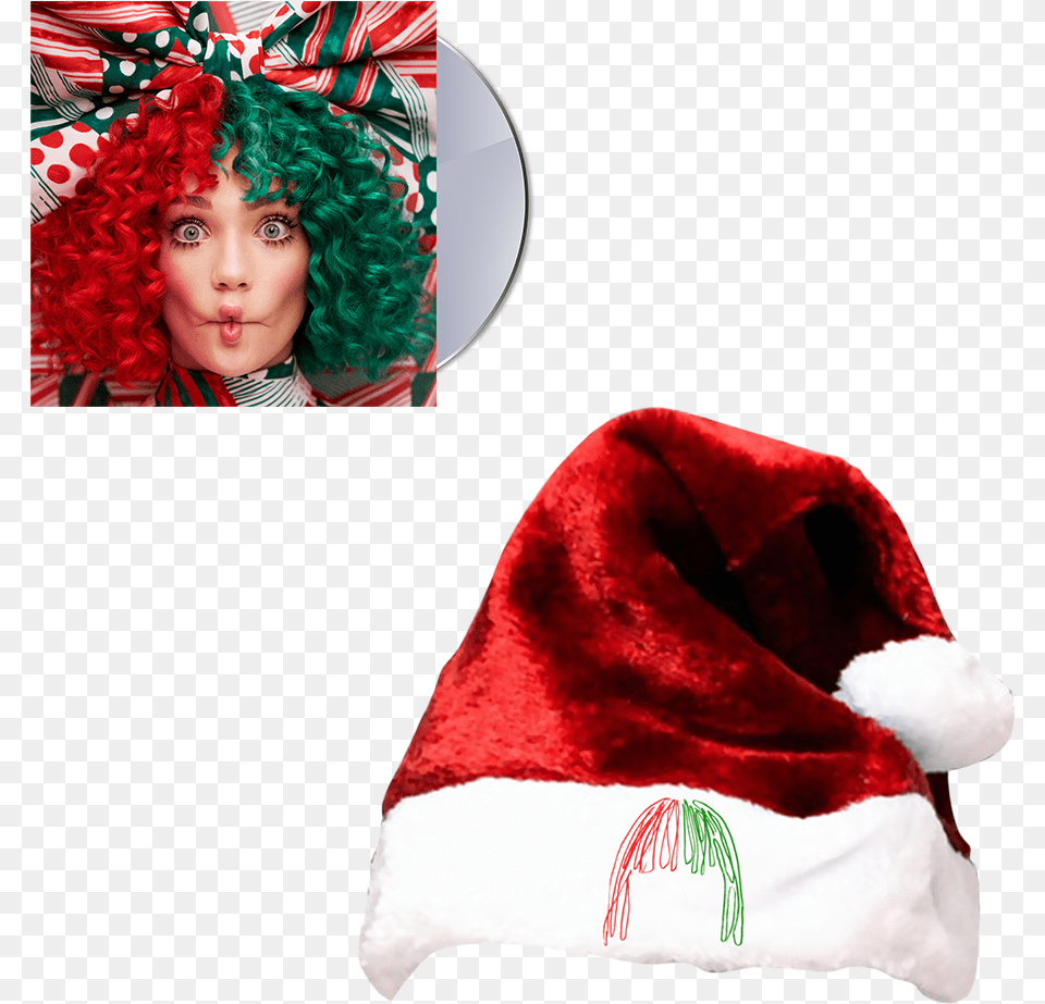 Everyday Is Christmas Cd And Santa Hat Siya Everyday Is Christmas, Velvet, Clothing, Person, Girl Free Png Download