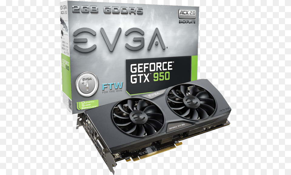 Evga Geforce Gtx 950 Ftw Gaming Acx Evga Geforce Gtx 950 Ssc Acx 20 2gb Graphic Card 02g P4 2957 Kr, Computer Hardware, Electronics, Hardware Png Image