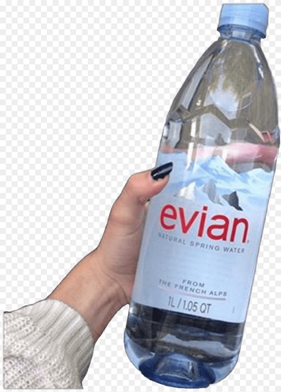 Evian Water Bottle Waterbottle Evianwater Evianbottle Niche Water Free Png Download