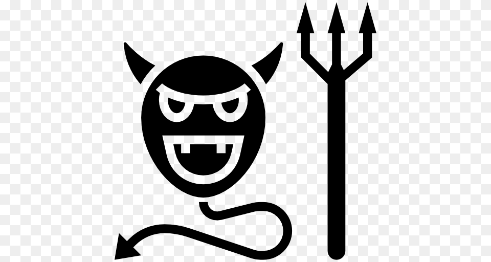 Evil, Stencil, Weapon, Trident, Animal Free Png Download