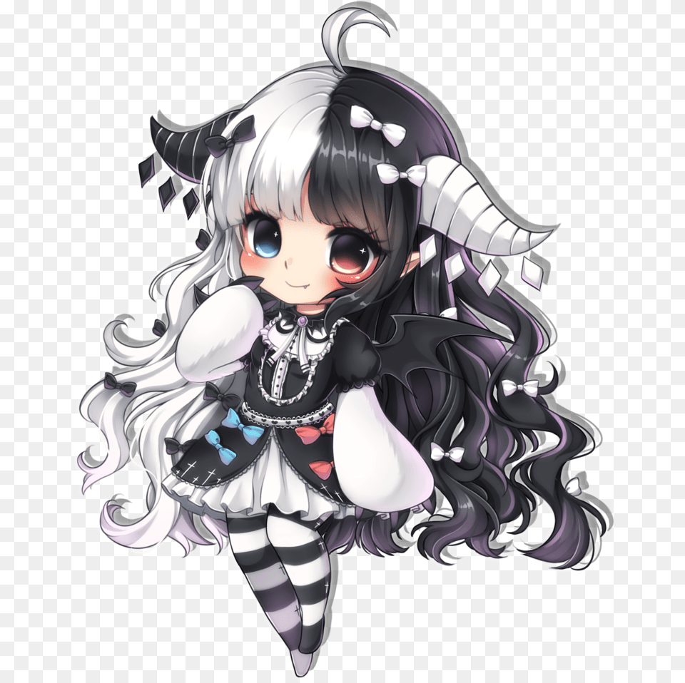 Evil Anime Black And White Hair Anime Girl, Book, Comics, Publication, Baby Png Image