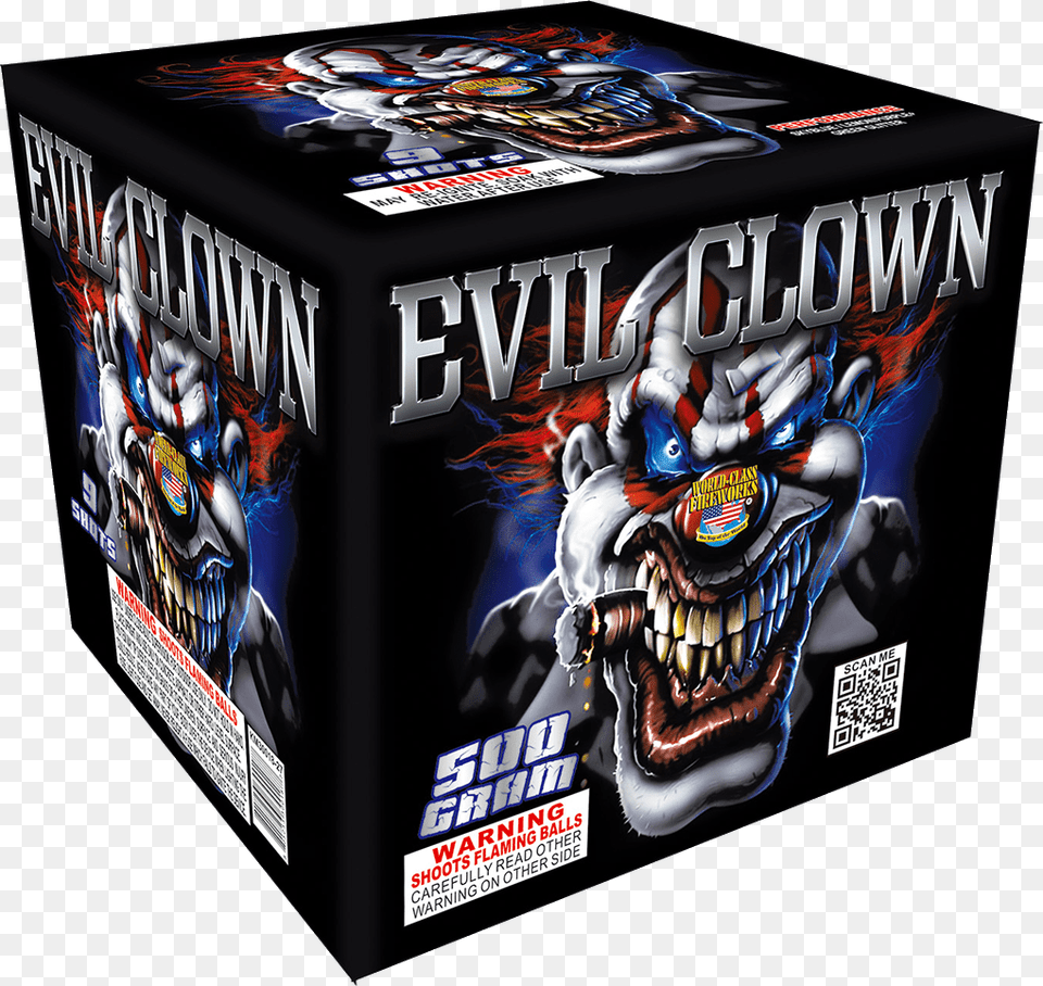 Evil Clown 9 Shots Clown Fireworks, Box, Qr Code, Adult, Female Free Png