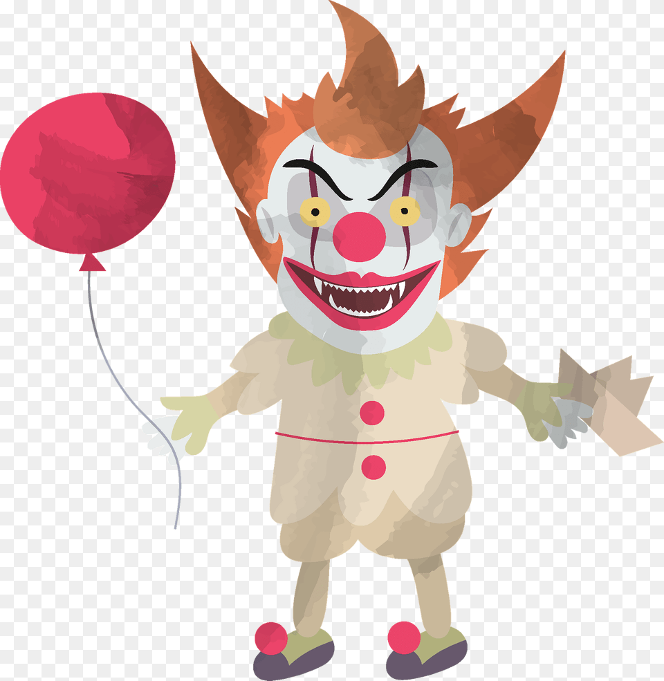 Evil Clown Clipart, Balloon, Baby, Person, Face Png
