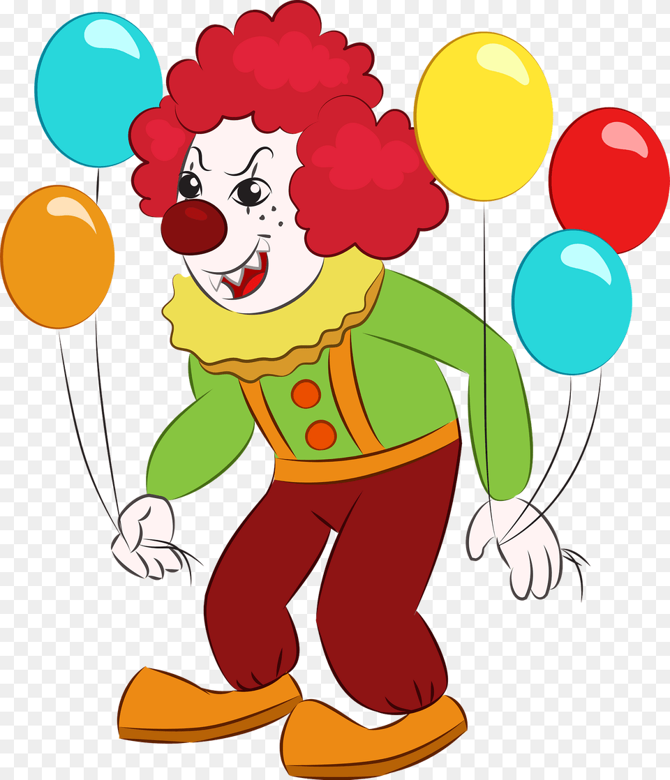 Evil Clown Clipart, Performer, Person, Balloon, Baby Png Image