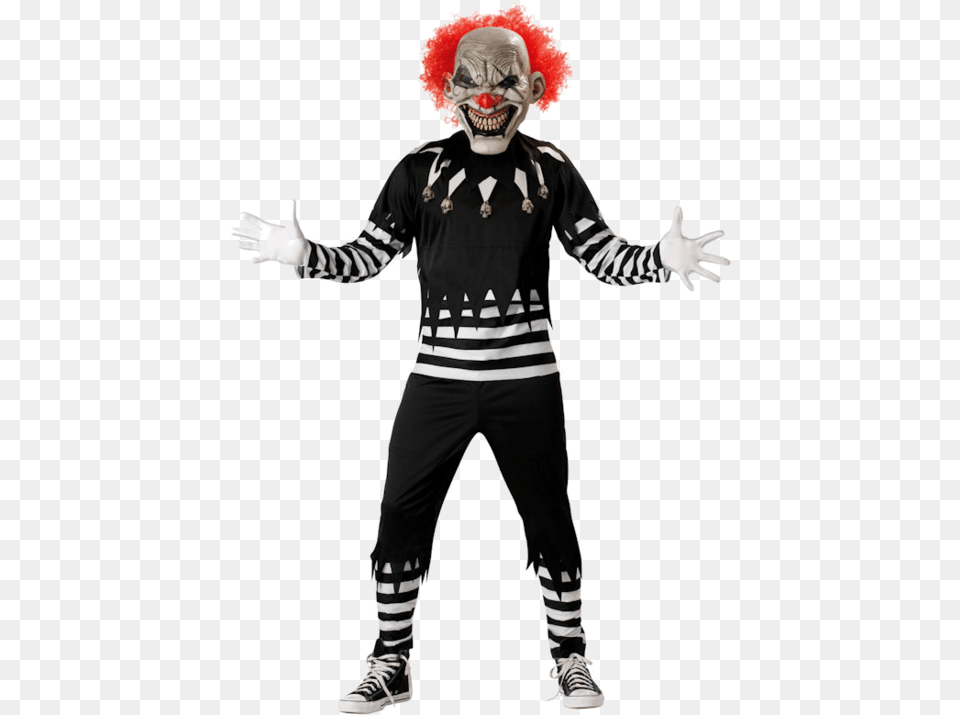 Evil Clown Costume Mask Cosmetics Clown Costume Creepy, Adult, Performer, Man, Male Free Png Download