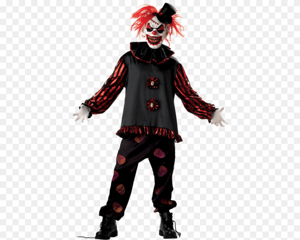 Evil Clown Killer Clown Costume, Clothing, Person, Performer, Face Free Transparent Png