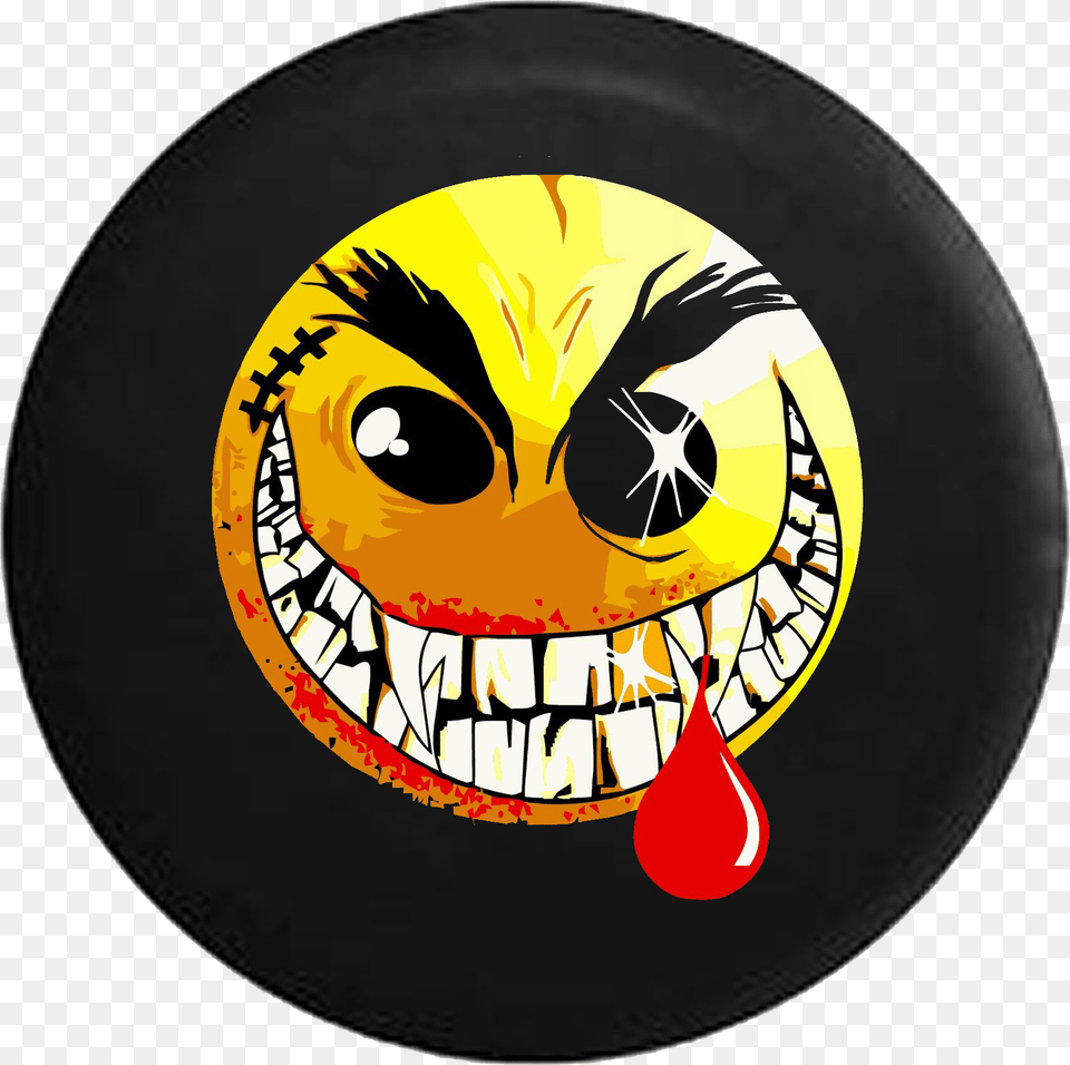 Evil Crazy Smiley Face Dripping Blood Jeep Camper Spare Crazy Smiley, Toy, Frisbee Free Transparent Png