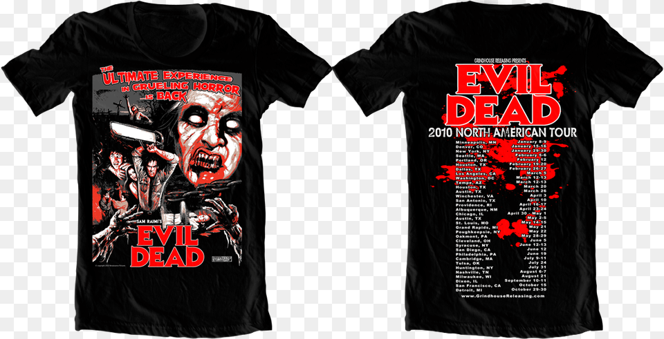 Evil Dead North American Tour Shirt, T-shirt, Clothing, Person, Face Png Image