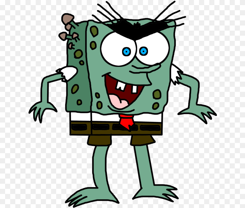 Evil Drawing Spongebob Spongebob Combined With Plankton, Baby, Cartoon, Person, Face Png