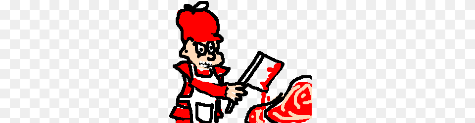Evil Elmer Fudd As A Butcher Cutting Meat Drawing, Baby, Person, People, Face Free Transparent Png