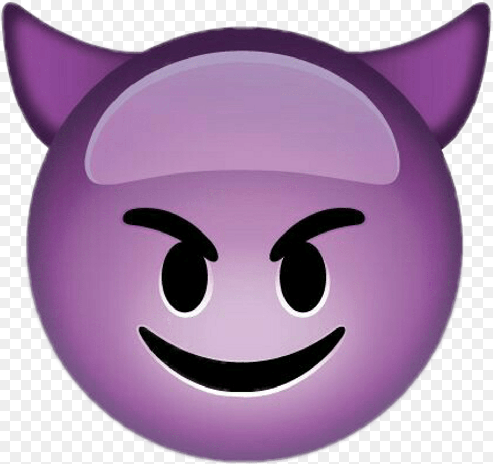 Evil Face Clipart Emoji Faces Devil, Purple, Piggy Bank Png Image