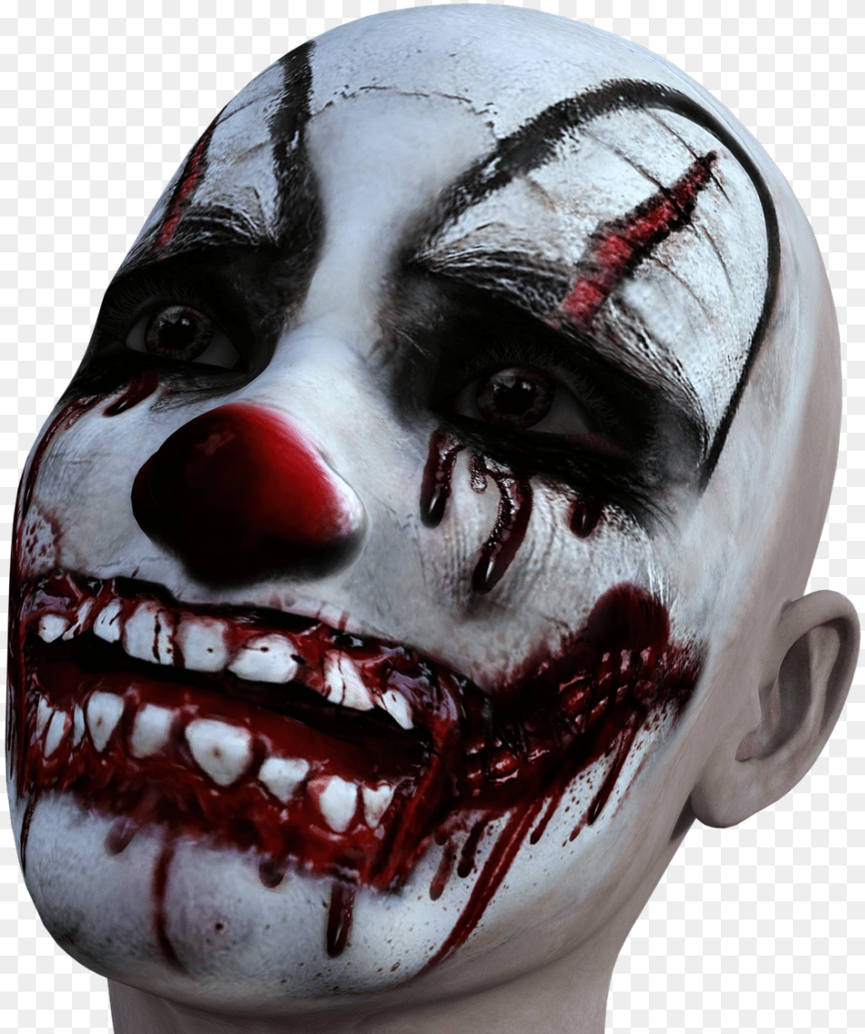 Evil Face Halloween Scary Clown No Background, Adult, Male, Man, Performer Png Image
