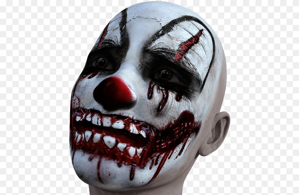 Evil Face Halloween Transparent Scary Clown Transparent Background, Adult, Male, Man, Person Png Image