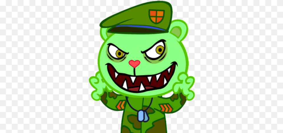 Evil Flippy Cozyforest Wiki Fandom Happy Tree Friends Double Whammy, Green, Baby, Person, Elf Free Png