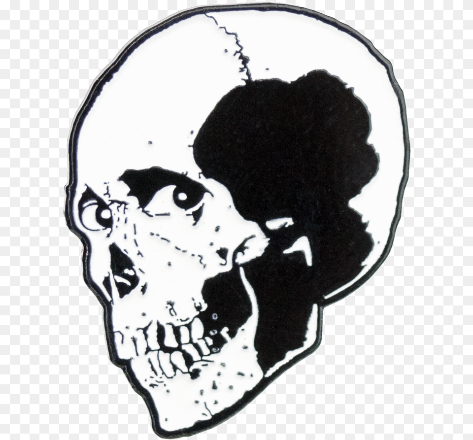 Evil Head Enamel Pin Horror Movie Metal Pin, Stencil, Adult, Female, Person Png Image