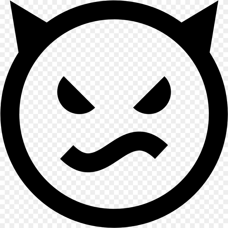 Evil Icon Angry Icon Black Transparent Background, Gray Free Png Download