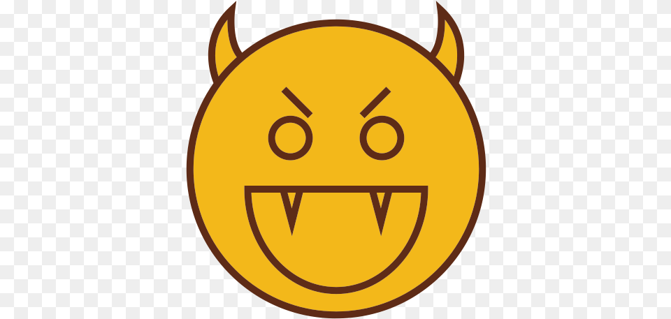 Evil Icon Emoticon, Gold, Disk Png