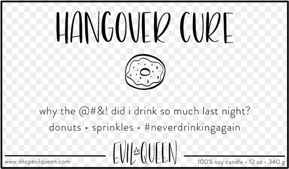 Evil Queen Hangover Cure Candle Circle, Gray Free Transparent Png