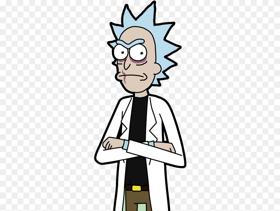 Evil Rick Sprite Rick And Morty Weapon, Clothing, Coat, Person, Book Free Transparent Png