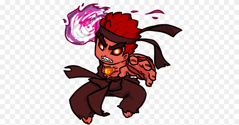 Evil Ryu Chibi Fighting Games Street Fighter Image Street Fighter Evil Ryu Chibi, Baby, Book, Comics, Person Free Png