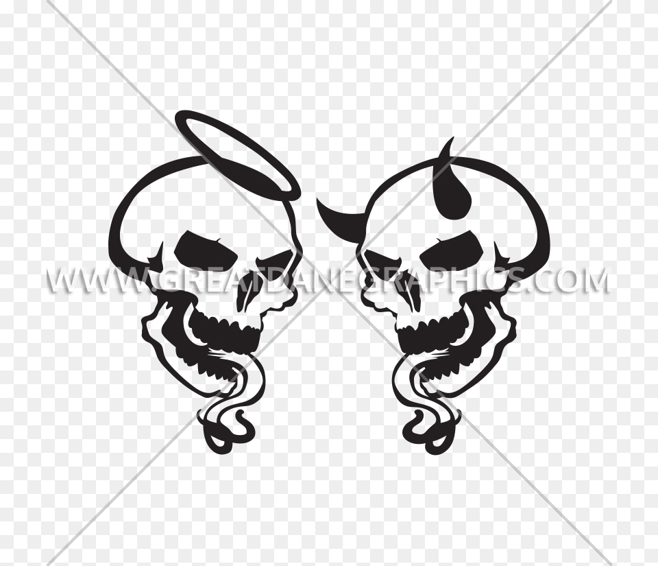 Evil Skull Good And Evil Skull Svg, Stencil, Symbol Free Transparent Png