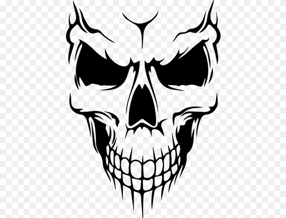 Evil Skull Silhouette Skull, Gray Free Transparent Png