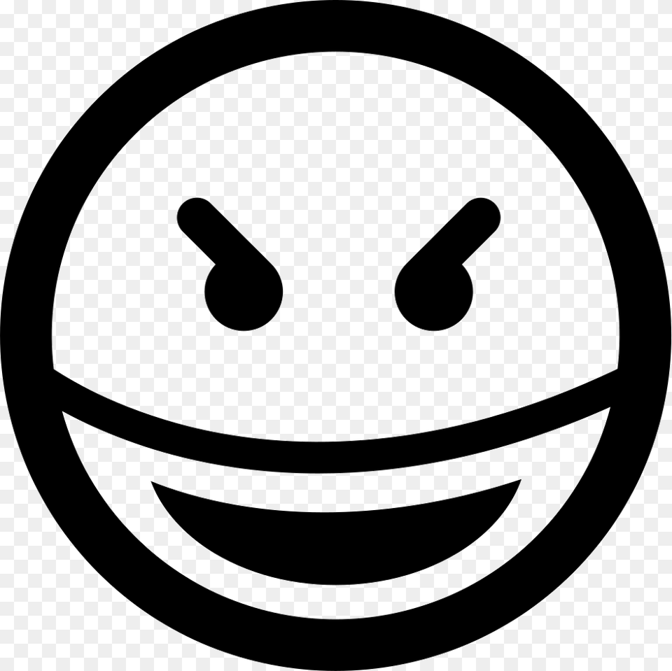 Evil Smile Square Emoticon Face Icon Free Download, Stencil Png Image